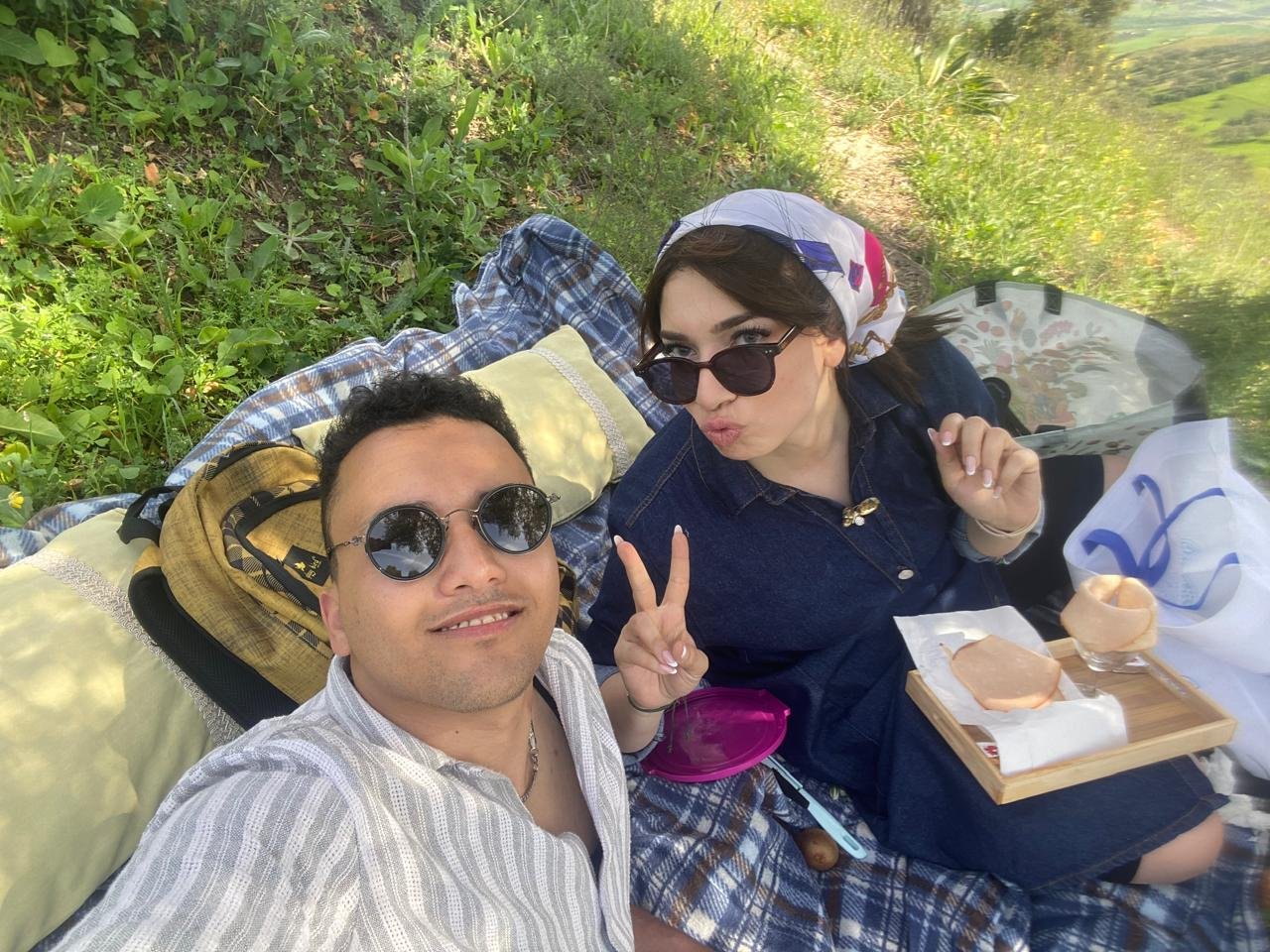 Picnic in the green hills